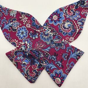 Cremieux bow tie magenta pink floral 100% silk self formal prom wedding new $35
